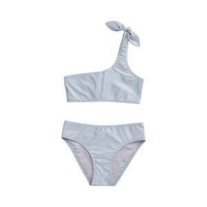 NEW SUNCHILD girls eva two-piece off shoulder swimsuit in silver